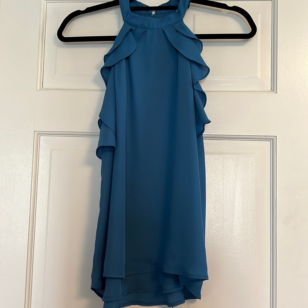 Flowy high neck sleeveless top